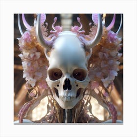 Skeleton With Flowers Canvas Print