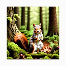 Squirrel In The Forest 142 Canvas Print