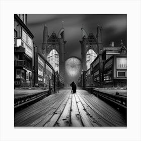City In Black And White Canvas Print