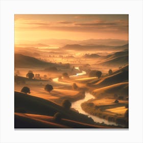 Sunset In The Countryside Canvas Print