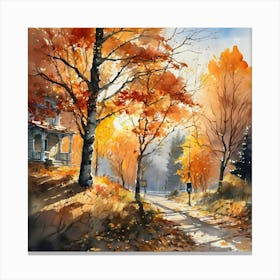 Autumn Road Canvas Print