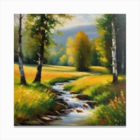 Stream In The Meadow Canvas Print