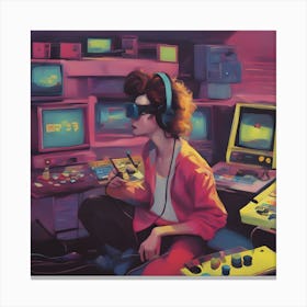 80's Video Game Girl Canvas Print