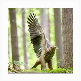 Eagle In The Forest Canvas Print