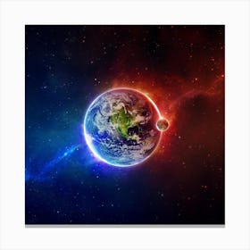 Earth In Space Canvas Print