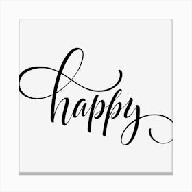 Happy in black Canvas Print