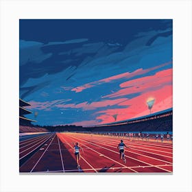 A Track And Field Competition Lofi Illustration 1718702784 4 Canvas Print