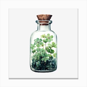 Shamrocks In A Bottle 1 Canvas Print