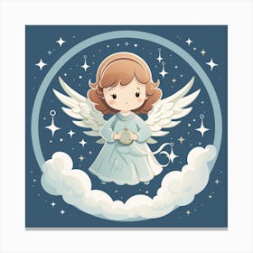 Angel On The Cloud Canvas Print