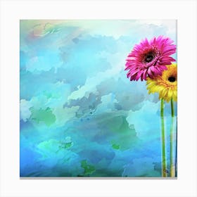 Watercolor Flowers In A Vase Canvas Print