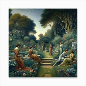 Garden At Dusk 3 Canvas Print