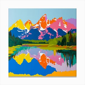 Colourful Abstract Grand Teton National Park Usa 3 Canvas Print