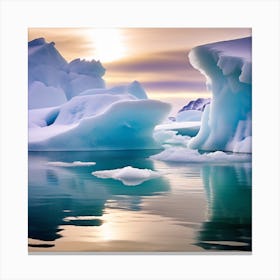 Icebergs In The Water 21 Canvas Print