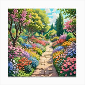 Into The Garden Ai Art Wall Art Design Illustration (11) Canvas Print