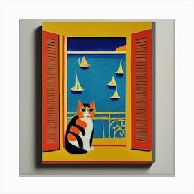 Cat By The Window Canvas Print