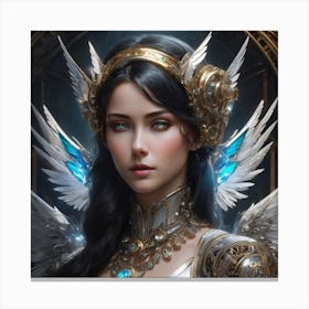 Mechanical Angel With Crystal Wings Canvas Print