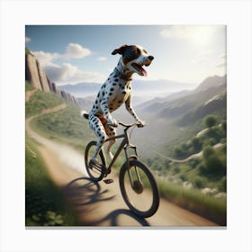 Dalmatian Riding A Bike art 1 Canvas Print