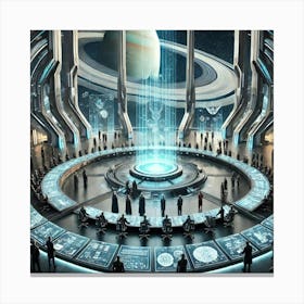 A Highly Detailed Science Fiction Illustration Dep 2 Canvas Print