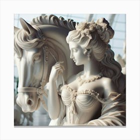 Lady And A Horse 1 Canvas Print