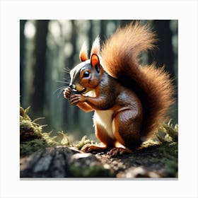 Red Squirrel In The Forest 62 Canvas Print