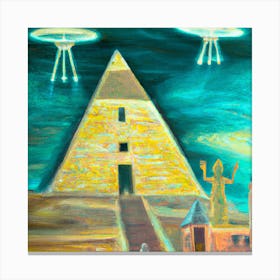 Impressionism Oil Painting, Egypt, Secret Societies and Ufo Canvas Print