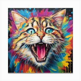 Splatter Cat 2 Canvas Print