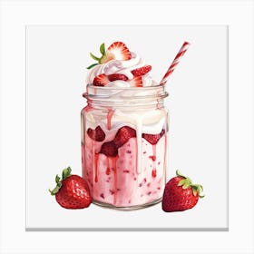 Strawberry Milkshake 8 Canvas Print