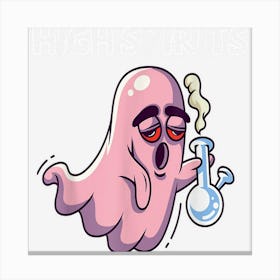 Ghost Smoking High Spirits Weed Pot Funny Cannabis Halloween Canvas Print