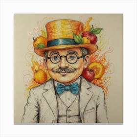 Man In Top Hat Canvas Print