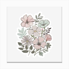 Flowers - Sticker Canvas Print