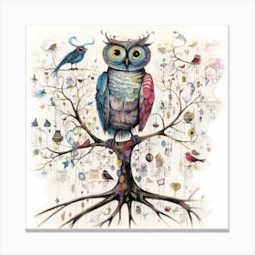 Owl In The Tree 2 Canvas Print