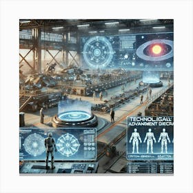 A Futuristic Sci Fi Scene Showcasing The Technolog Canvas Print