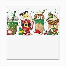 Iced Latte Snowmen Sweets Snow Christmas Coffee Canvas Print