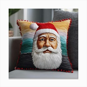 Santa Claus Quilted Pillow Canvas Print
