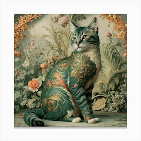 Cat In An Ornate Frame Canvas Print