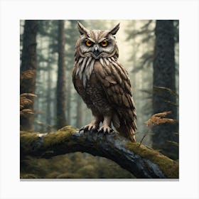 Owl In The Forest 131 Canvas Print