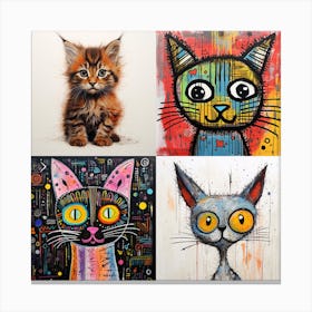 Cats On Canvas Canvas Print