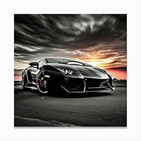 Sunset Lamborghini 11 Canvas Print