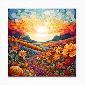 Sunset In The Meadow 2 Canvas Print