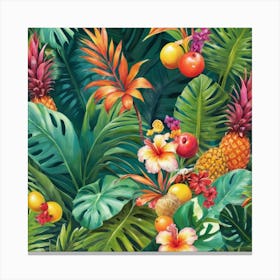 Tropical Jungle paintings art print 3 Canvas Print