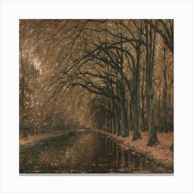 Canal In Autumn Canvas Print