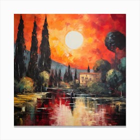 Mystic Tuscany: Brushstrokes of Tranquility Canvas Print