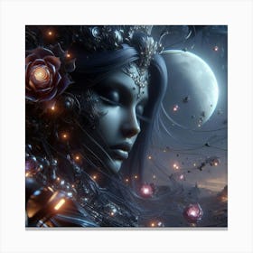 Woman In Space 2 Canvas Print