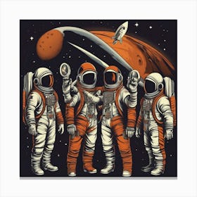 Astronauts In Space 1 Canvas Print