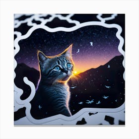 Cat Colored Sky (141) 1 Canvas Print