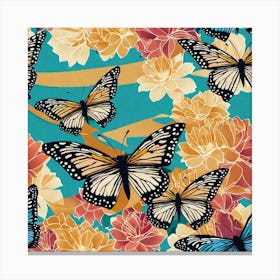 Butterflies And Flowers 10 Canvas Print
