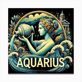 Zodiac Sign Aquarius, Air Element, Water-Bearer Canvas Print