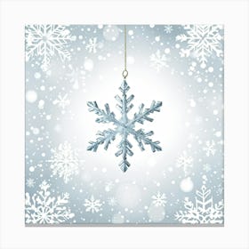 Abstract Illustration Of A Glistening Snowflake Ornament White With Hints Of Silver And Gold Suspe (5) Canvas Print