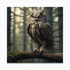 Owl In The Forest 135 Canvas Print