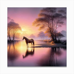 Sunset Horse 72 Canvas Print